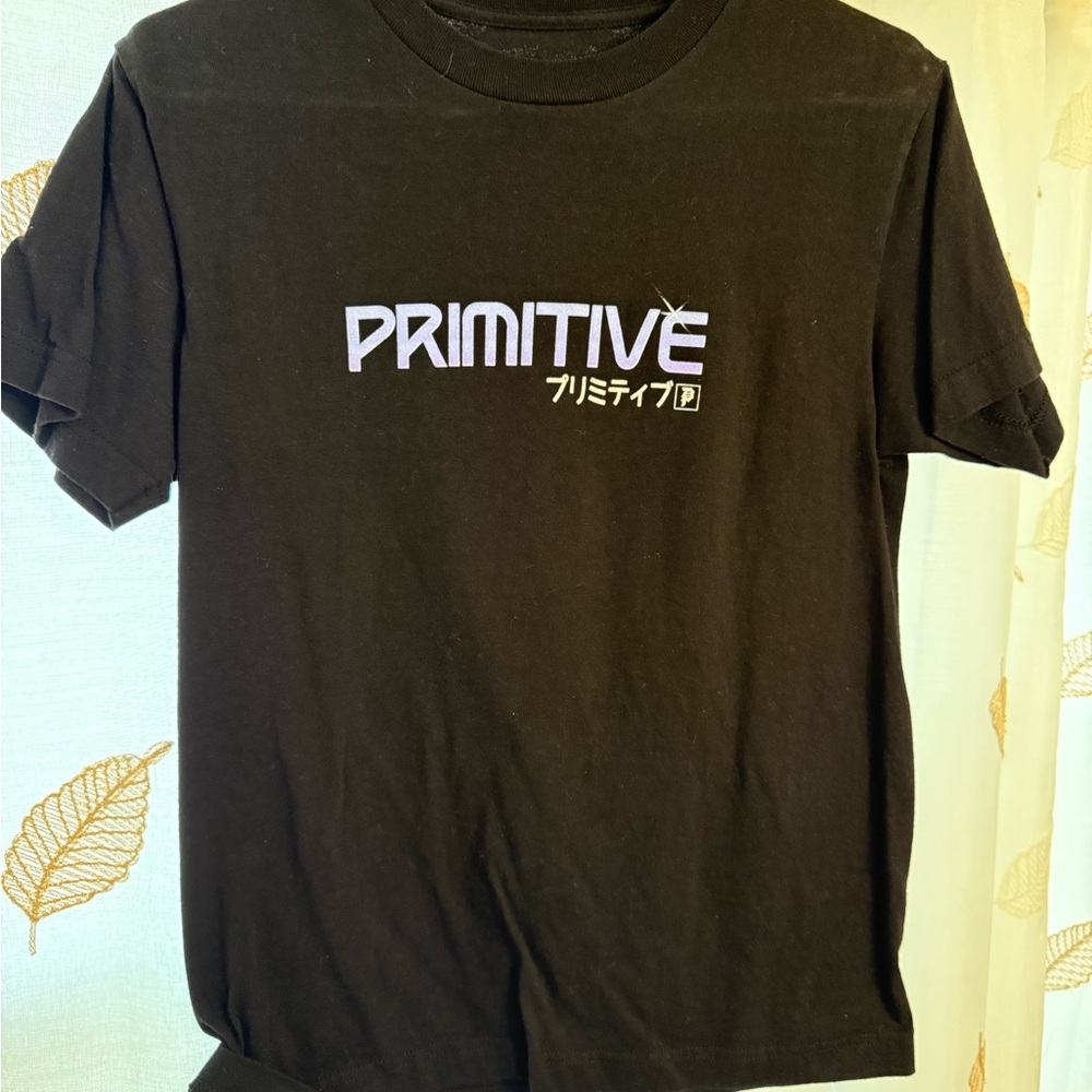 Primitive Black Tee with Light Purple Logo
